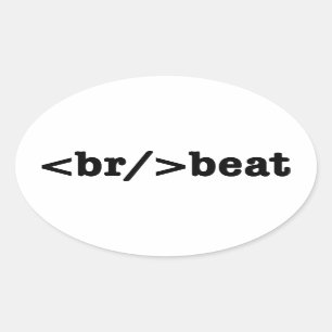 bryt HTML-kod Ovalt Klistermärke