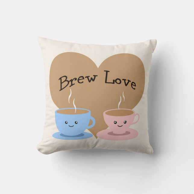 Bryt Kärlek! Kaffe koppar Kudde (Framsida)