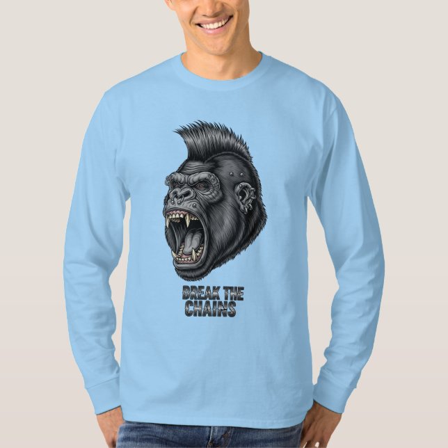 Bryt kedjorna - Strömma Punk Gorilla Graphic T-S T Shirt (Framsida)