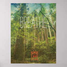 Bryt Kyotomatens Shrine Forest Träd Natature Poster