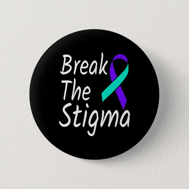 Bryt mot Stigma Suicide Prevention Ribbon Awarene Knapp (Framsida)