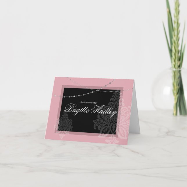 Bryt och Brunch Rosa och svart Helgkort (Framsida)