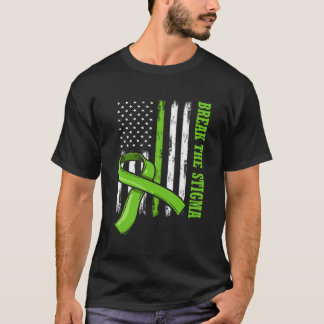 Bryt Stigma American Flagga Mental Health Medveten T Shirt