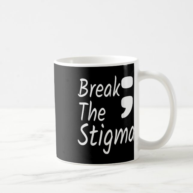 Bryt Stigma Semicolon Suicide Prevention Awar Kaffemugg (Höger)