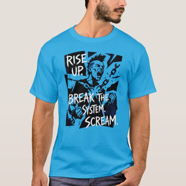 Bryt Systemet Punk Inga Kedjor Inga Gränser Rebell T Shirt (Framsida)