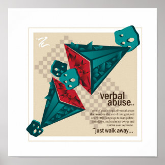 "Bryt tystnaden: Känna igen verbalt missbruk"Skriv Poster