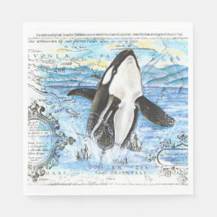 Bryta igenom den forntida kartan för Orca Pappersservett