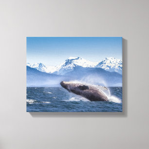 Bryta igenom puckelryggval i Alaska Canvastryck