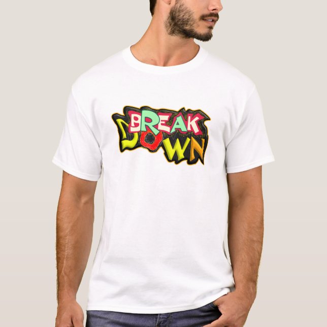 Bryta ned, typografi t-shirt (Framsida)
