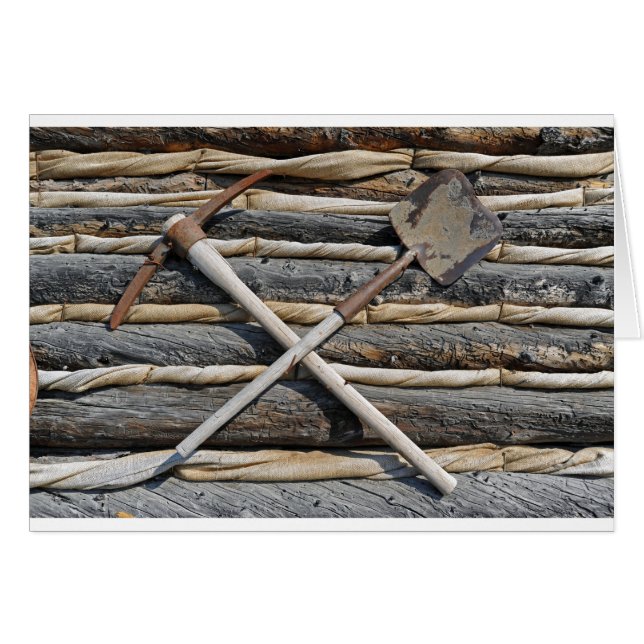 Bryta plockan och skyffeln hälsningskort (Framsidan Horizontal)