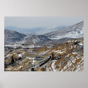 Bryta riggar och berg, guld- backe, Nevada Poster