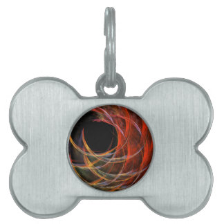 Bryter cirkelns virvel av eld Abstrakt konst ID-bricka Husdjur
