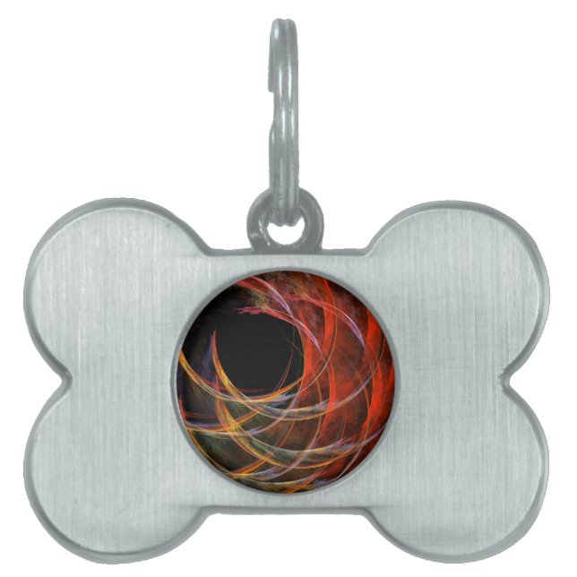 Bryter cirkelns virvel av eld Abstrakt konst ID-bricka Husdjur (Framsidan)