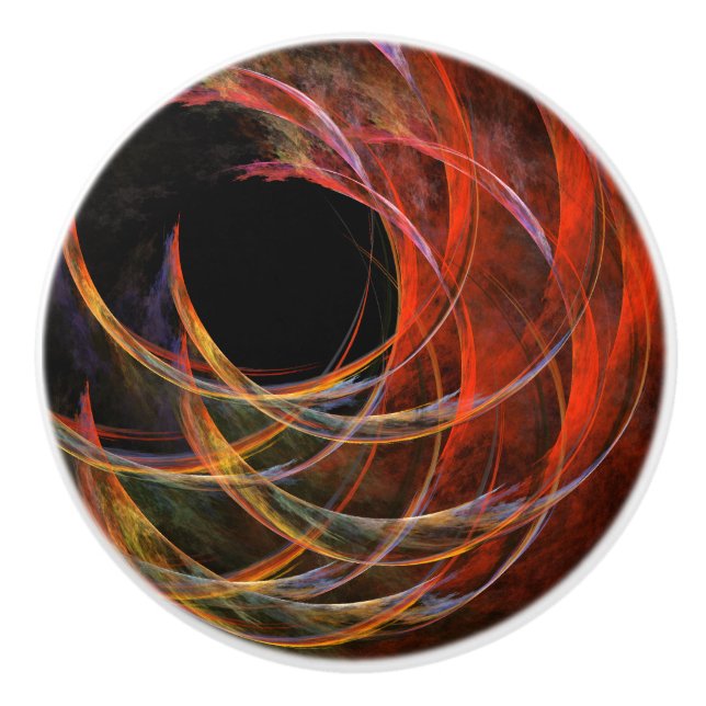 Bryter cirkelns virvel av eld Abstrakt konst Knopp (Framsidan)