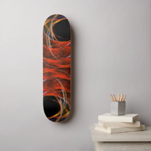 Bryter cirkelns virvel av eld Abstrakt konst Skateboard Bräda 19,5 Cm