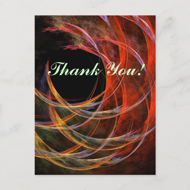 Bryter cirkelns virvel av eld Abstrakt konst Vykort (Framsida)