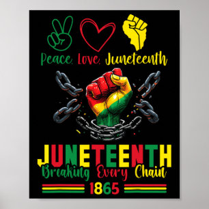 Bryter varje kedja sedan 1865 Fred kärlek Junetee Poster
