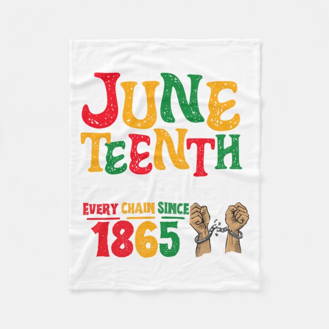 bryter varje kedja sedan 1865 juneteenth svart w fleecefilt (Framsidan)