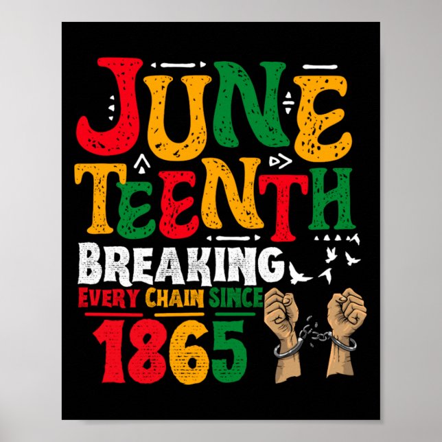 bryter varje kedja sedan 1865 juneteenth svart w poster (Framsidan)