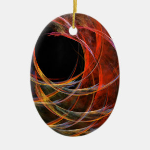 Brytning av cirkelformad Abstrakt Art Oval Ornamen Julgransprydnad Keramik