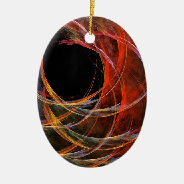 Brytning av cirkelformad Abstrakt Art Oval Ornamen Julgransprydnad Keramik (Framsidan)