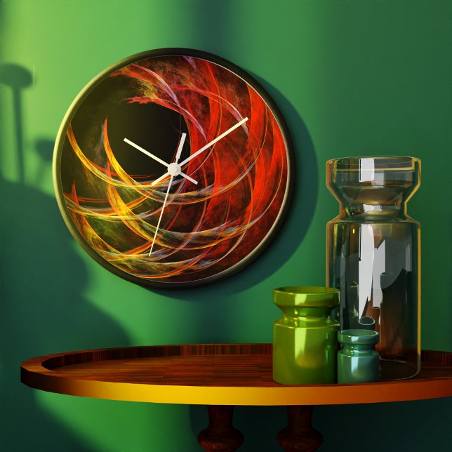 Brytning av cirkelns Abstrakt Art Round Stor Klocka (Breaking the Circle Abstract Art Round Clock)