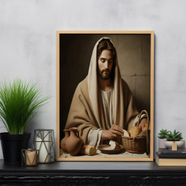 Brytning Bröd: Jesus Helig Poster