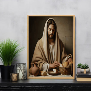 Brytning Bröd: Jesus Helig Poster