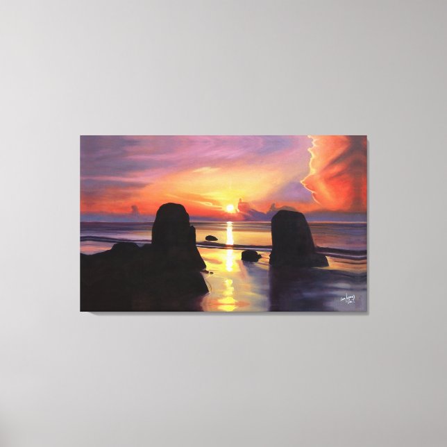 Brytning genom molnen canvastryck (Framsida)