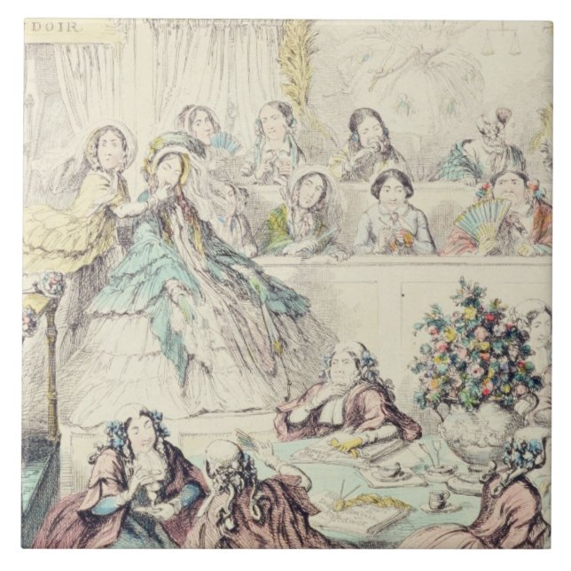 Brytningen av löftet - tecknaden räcker färgat kakelplatta (Framsidan)