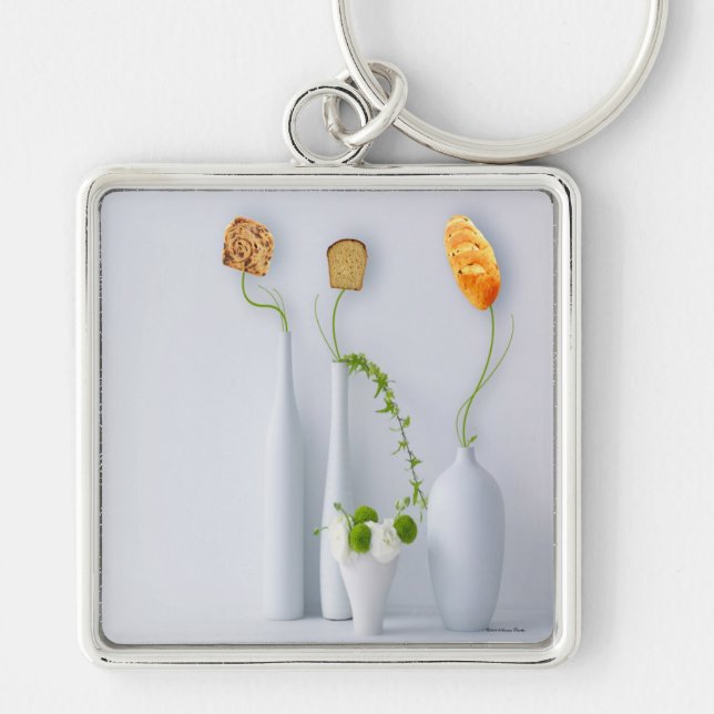 Brytnyckelkedja Fyrkantig Silverfärgad Nyckelring (Framsidan)