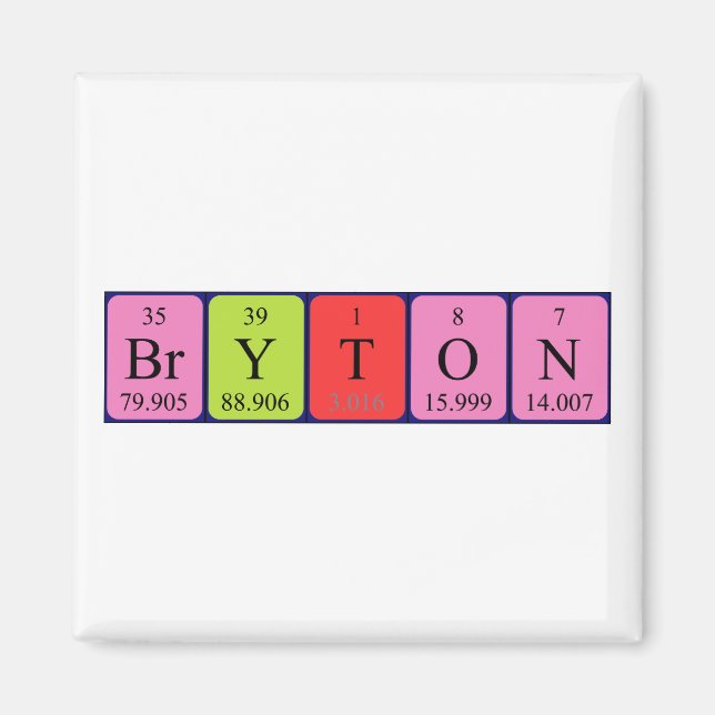 Bryton Periodisk bord namn magnet (Framsidan)