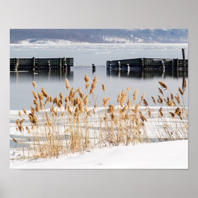 Brytvatten i isig Hudson River Poster (Framsidan)
