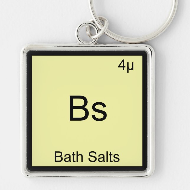 Bs - Badsalts Roligt Element Meme Kemite T-Shirt Fyrkantig Silverfärgad Nyckelring (Framsidan)