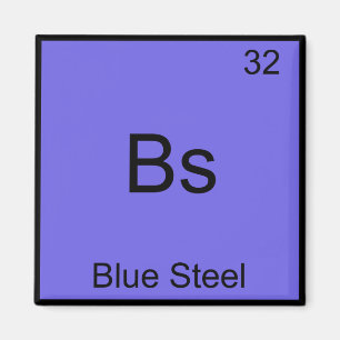 Bs - Blue Steel Rolig T-Shirt med Kemiskt Elements Magnet