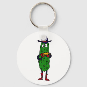 BS- Funny Pickle Spela Harmonica Tecknad Nyckelring