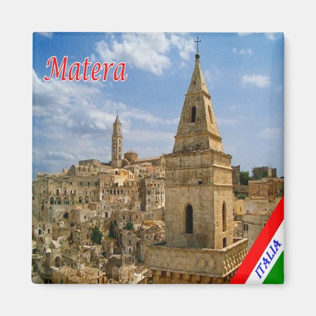 BSL013 MATERA, Basilicata, Italien, Fridge Magnet (Framsidan)