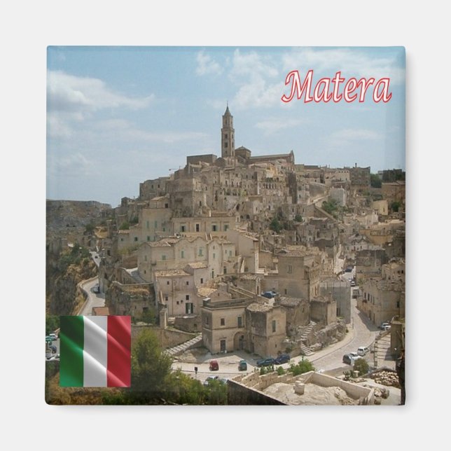 BSL016 MATERA - Materas Sassi - Fridge Magnet (Framsidan)