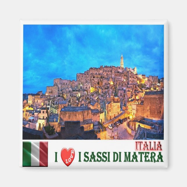 BSL018 MATERA Sassi of Matera I Kärlek, Fridge Magnet (Framsidan)