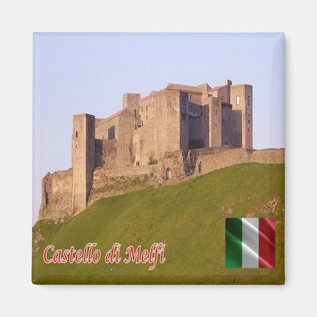 BSL019 MELFI, Castle, Basilicata Italien, Fridge Magnet (Framsidan)