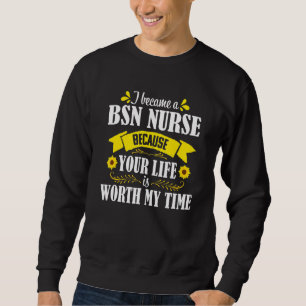BSN Nurse Solrosocitat Studenten Medical Nursi Lång Ärmad Tröja