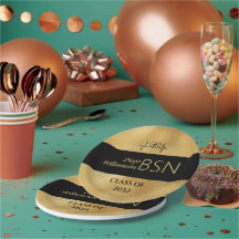 BSN NURSE Studenten RN LPN Namn Black Faux Guld