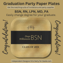 BSN NURSE Studenten RN LPN Namn Black Faux Guld