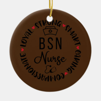 BSN Nurse Suppories Nurses Nursing Studenten Julgransprydnad Keramik