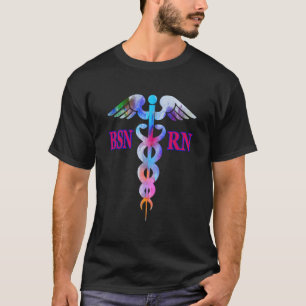 Bsn Registered Nurse Rn Caduceus Nursing Emblem T Shirt