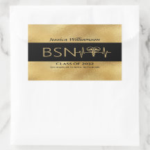 BSN RN LPN Nurse Graduton Party Elegant Black Guld