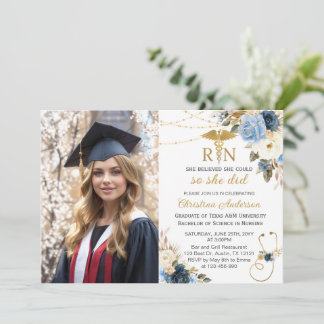 BSN RN Nursing Photo Graduation Party Inbjudningar