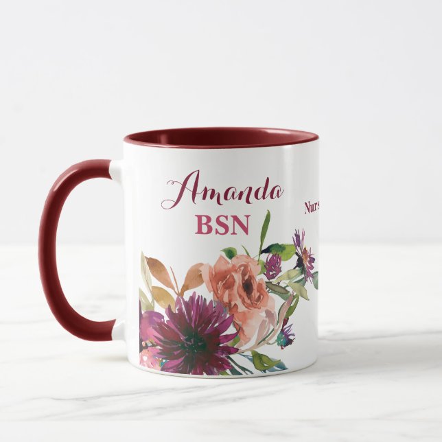 BSN Wild Flowers examen från sjuksköterskeutbildni Mugg (Vänster)
