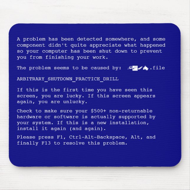 BSOD Mousepad Musmatta (Framsidan)