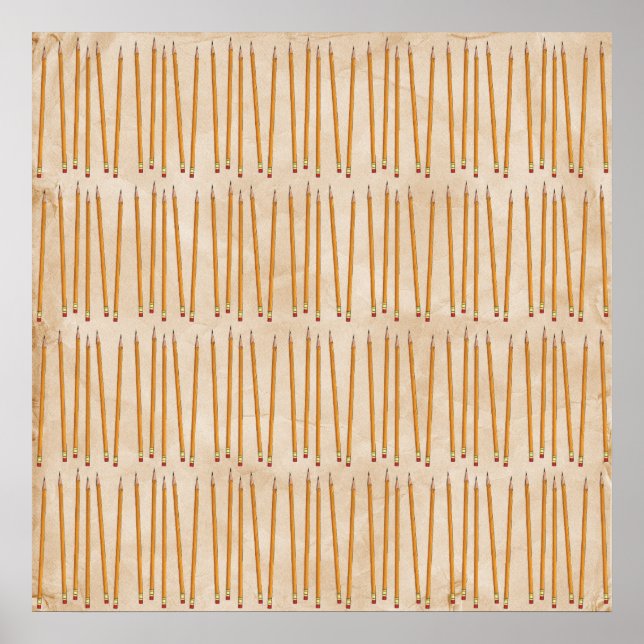 BSP SCHOOL PENCILS UTBILDNING SKRIV MÖNSTER BACKG POSTER (Framsidan)